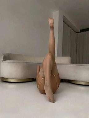 Meias transparentes até a coxa Rose Nude